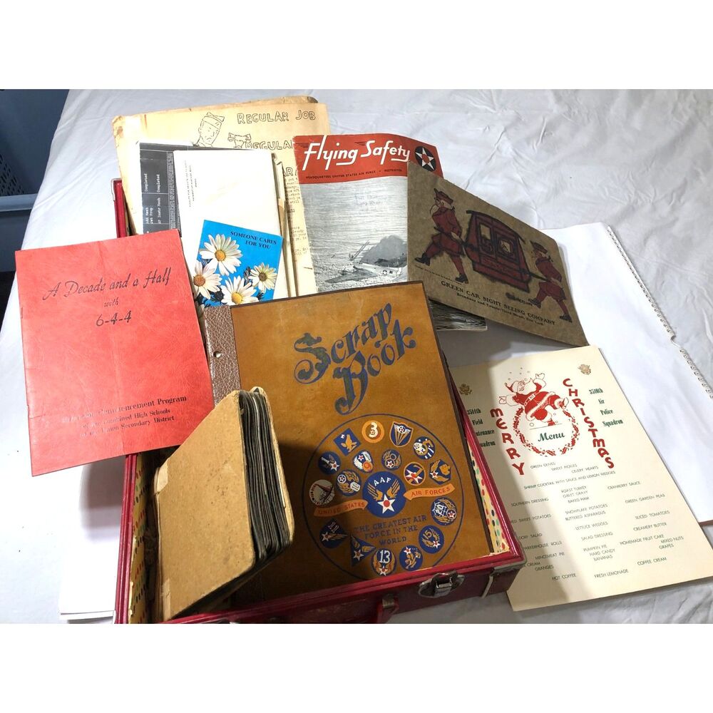 WWII USAF Air Force Scrapbook Lot Chanute AFB Photo DD214 Archive 4lb Case ID